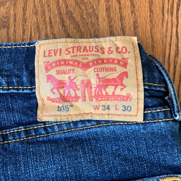 Men’s Levi’s Strauss 505 Jeans 34/30 - Picture 2 of 5